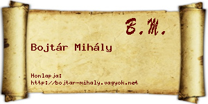 Bojtár Mihály névjegykártya